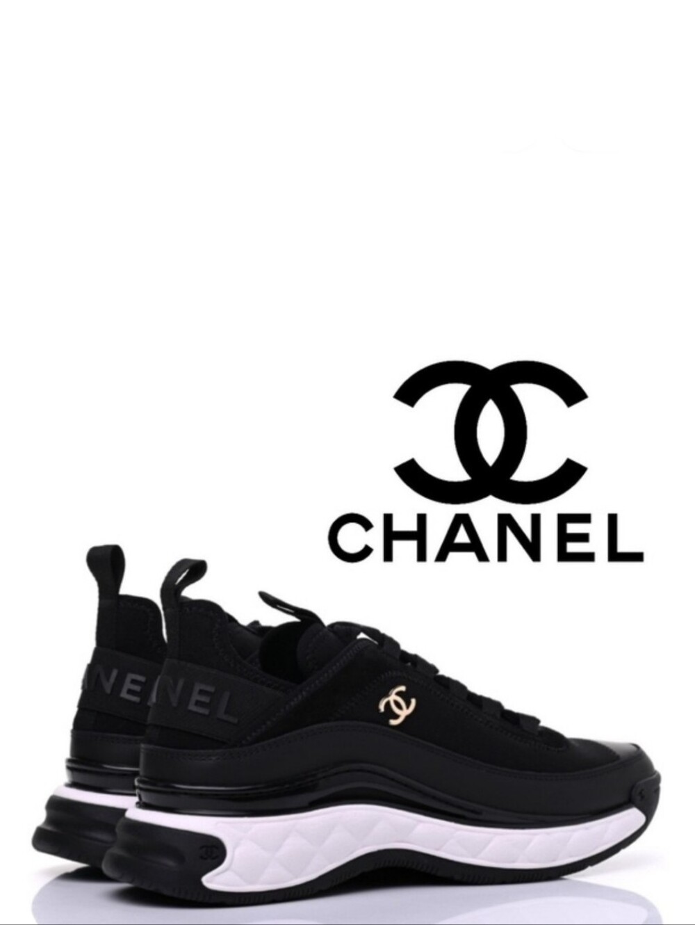 BNIB NWT AUTHENTIC CHANEL SUEDE VELVET Calfskin CC TRAINERS SNEAKERS Size 41 1/2 - Picture 1 of 17